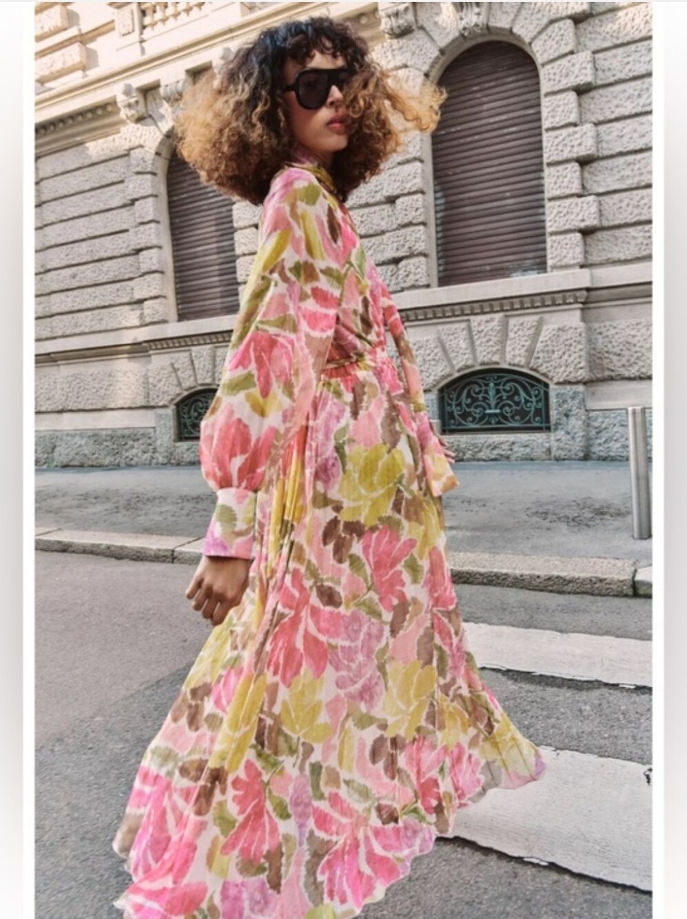 Zara FLORAL PRINT BOW BELT DRESS